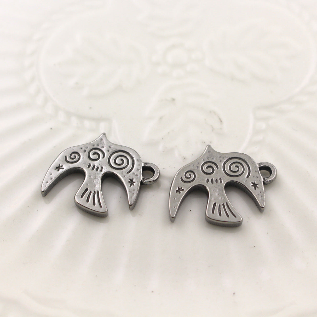 Stainless Steel Retro Swallow Pendant | Cute DIY Jewelry Charm for Necklaces, Earrings & Handmade Crafts