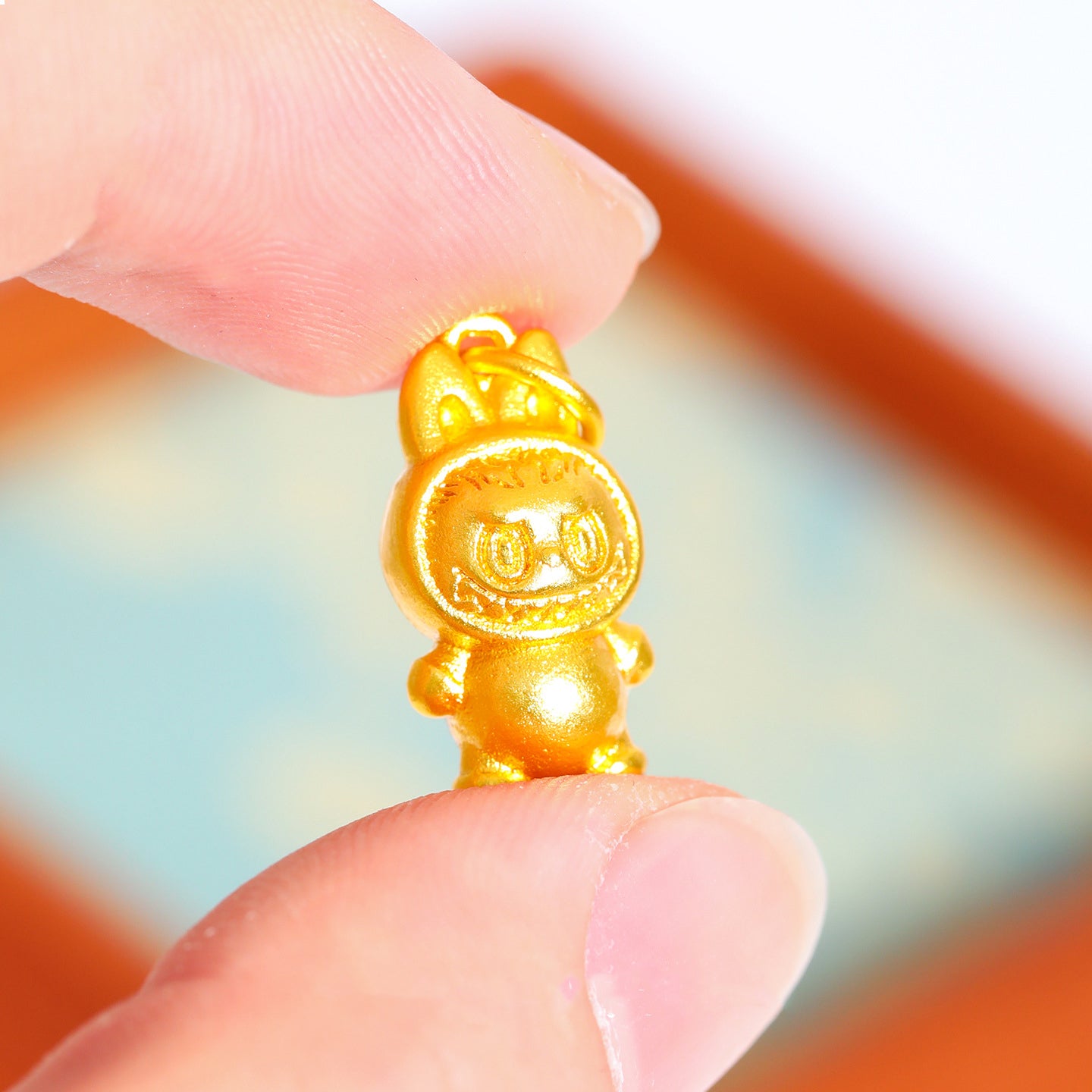 Sandal Gold LABUBU Charm, DIY Jewelry Pendant, Cute Kawaii Accessory
