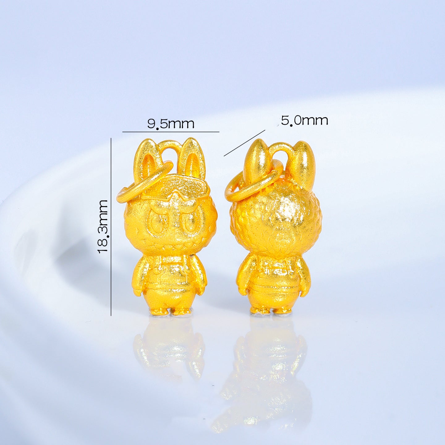 Sandal Gold LABUBU Charm, DIY Jewelry Pendant, Cute Kawaii Accessory