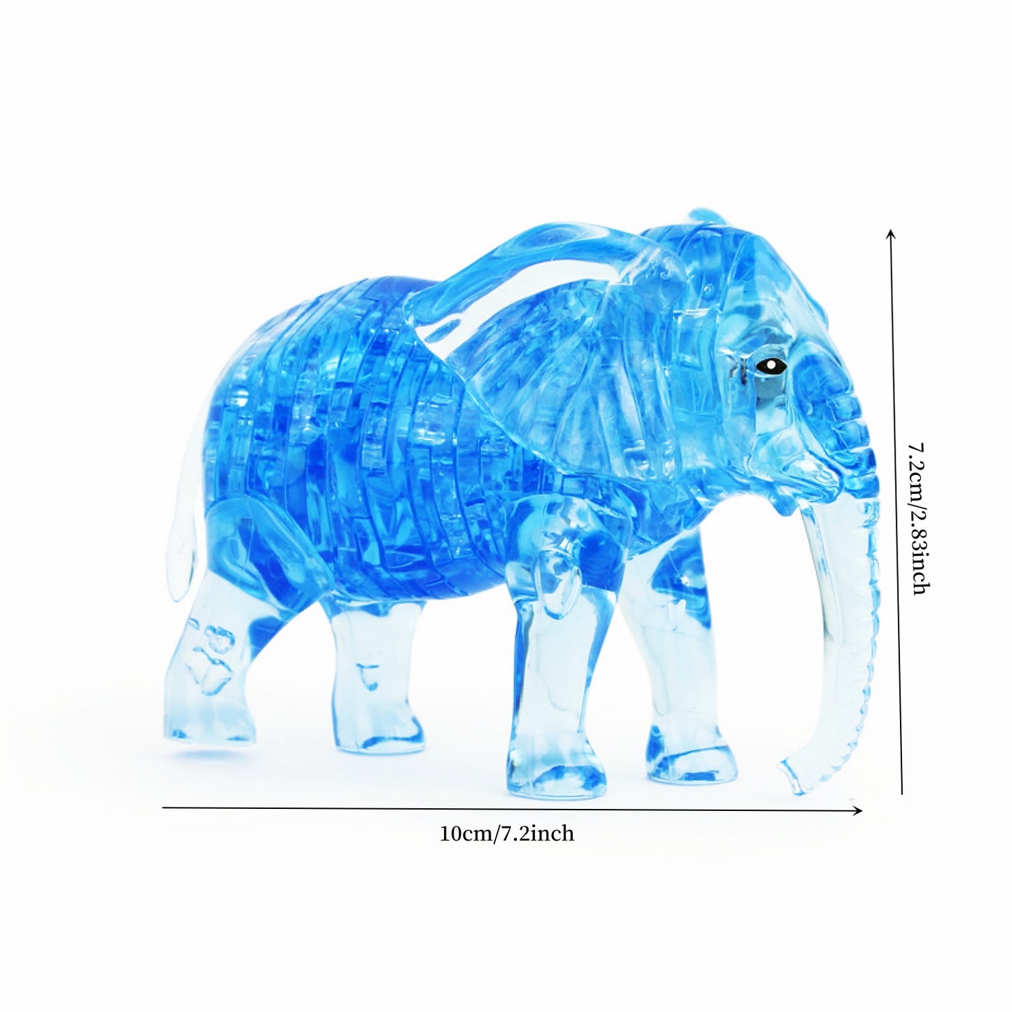 3D Crystal Puzzle Elephant, Crystal Puzzle Brainteasers for Puzzlers Ages 16 and Up, 41PCS