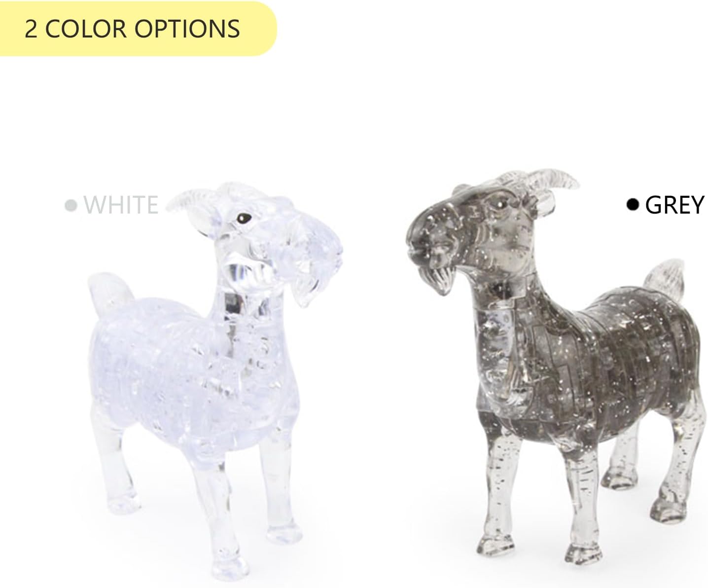 3D Crystal Puzzle Goat, Crystal Puzzle Brainteasers for Puzzlers Ages 16 and Up, 51PCS
