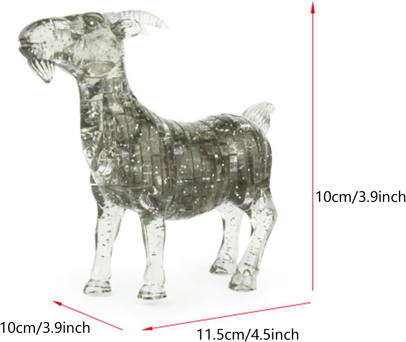 3D Crystal Puzzle Goat, Crystal Puzzle Brainteasers for Puzzlers Ages 16 and Up, 51PCS