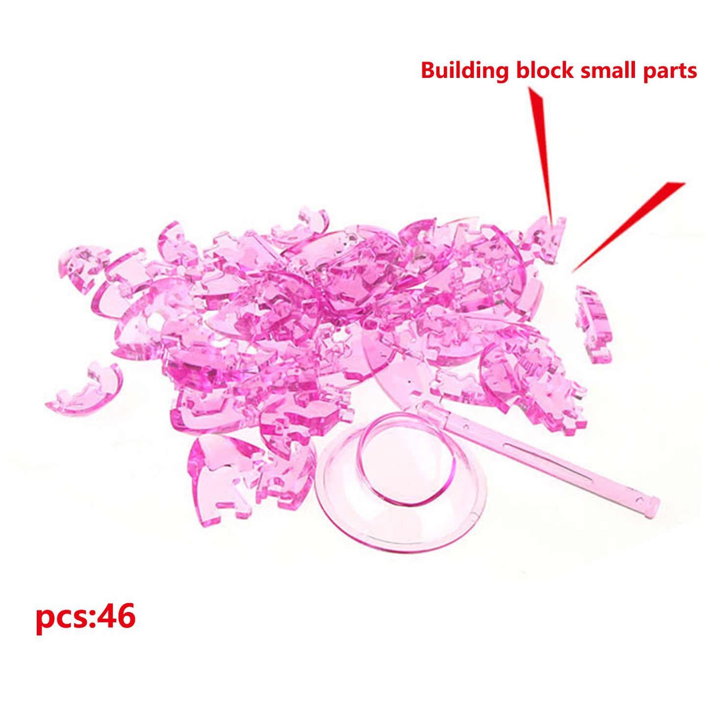 3D Crystal Puzzle Heart, Crystal Puzzle Brainteasers for Puzzlers Ages 16 and Up, 46PCS