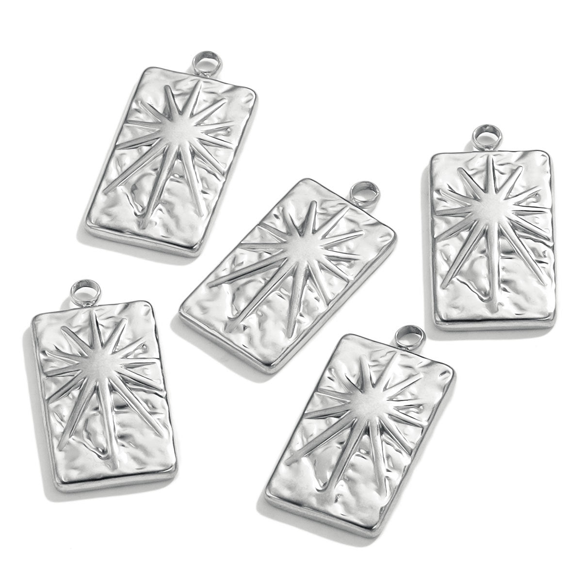 Aesthetic Tarot Sun Star Pendant - 18K Vacuum Gold Plated Stainless Steel, DIY Necklace Jewelry Piece