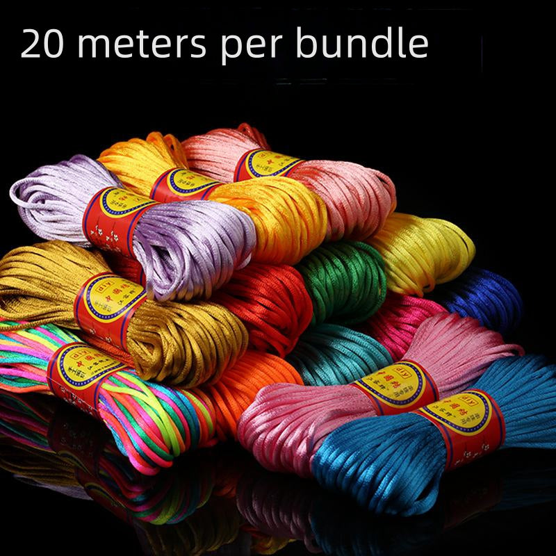 #002 - Line 6/7 (2/1.5mm) Chinese Knot Cord, Braided Pendant Red Rope Bracelet, Korean Thread, Handmade Diy Handmade Accessories, Material Jade Thread 20M