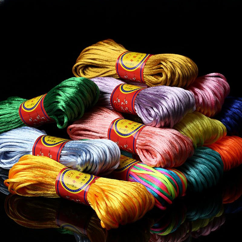 #002 - Line 6/7 (2/1.5mm) Chinese Knot Cord, Braided Pendant Red Rope Bracelet, Korean Thread, Handmade Diy Handmade Accessories, Material Jade Thread 20M