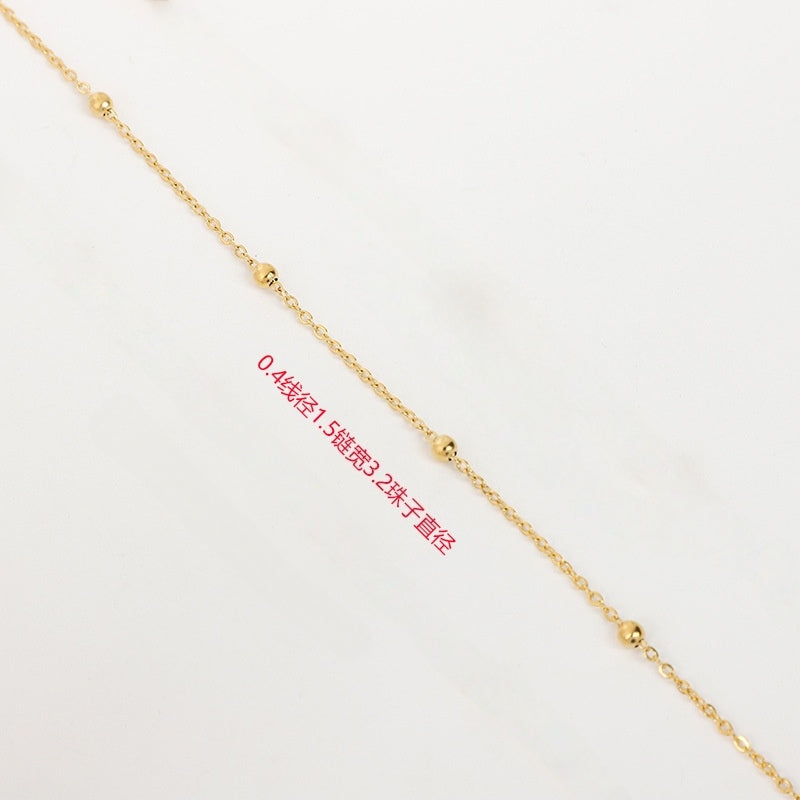 1 Meter Stainless Steel O Shape Chain with Beads - Ideal DIY Jewelry Chain for Necklaces and Bracelets