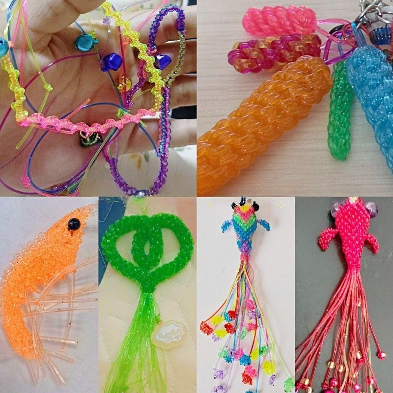 1mm Solid Braided Plastic Cord, 200Pcs 1M Length Craft String,10 Assorted Random Colors, DIY Jewelry Weaving Rope for Bracelet Making & Handcraft Supplies