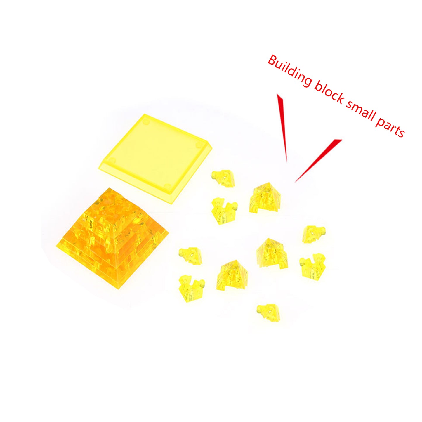3D Crystal Puzzle Pyramid, Crystal Puzzle Brainteasers for Puzzlers Ages 16 and Up, 38PCS