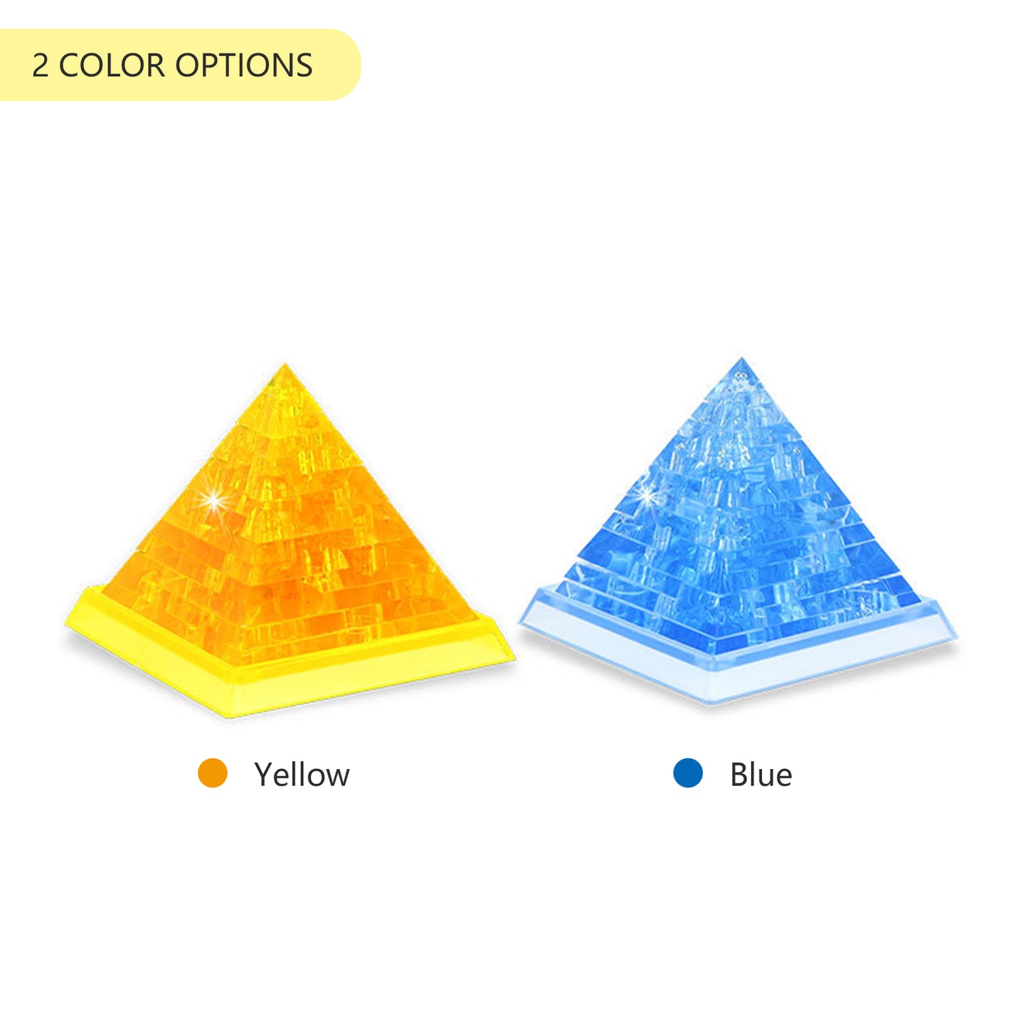 3D Crystal Puzzle Pyramid, Crystal Puzzle Brainteasers for Puzzlers Ages 16 and Up, 38PCS