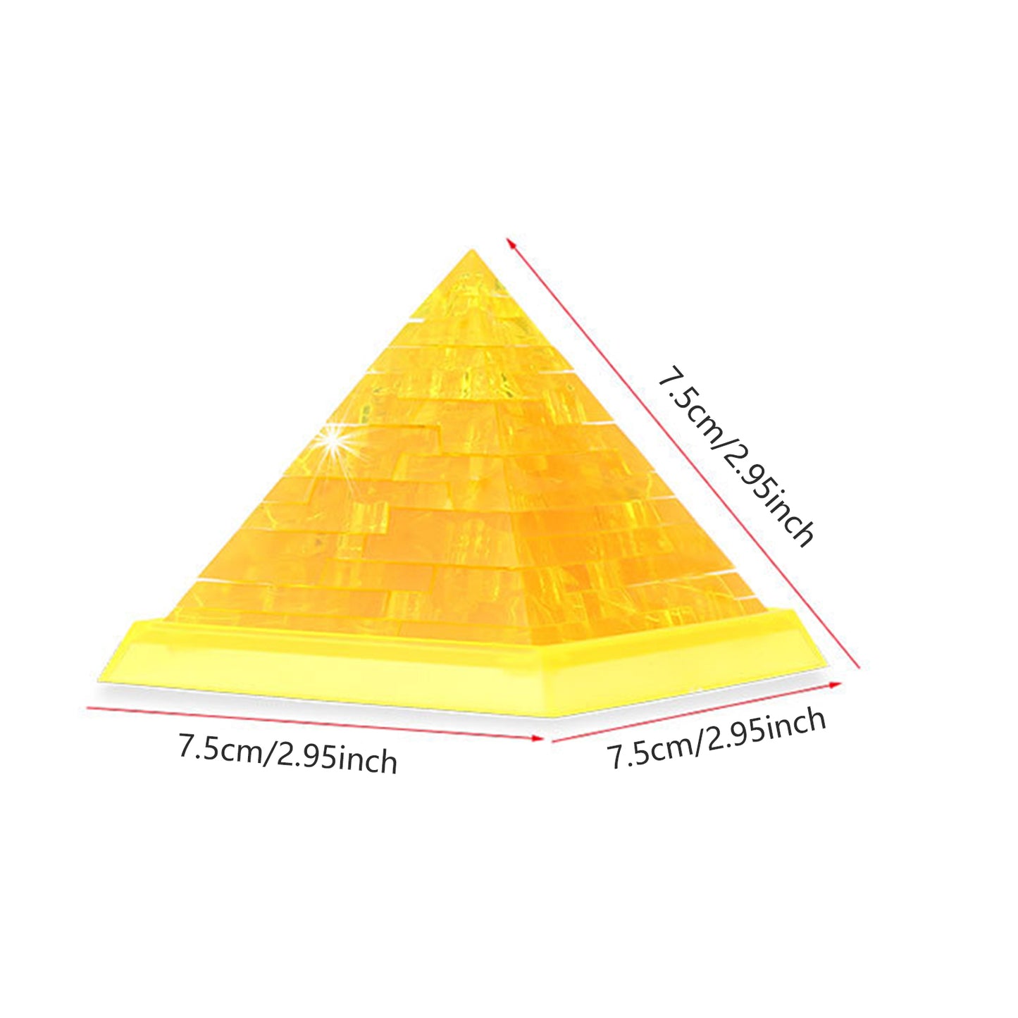 3D Crystal Puzzle Pyramid, Crystal Puzzle Brainteasers for Puzzlers Ages 16 and Up, 38PCS