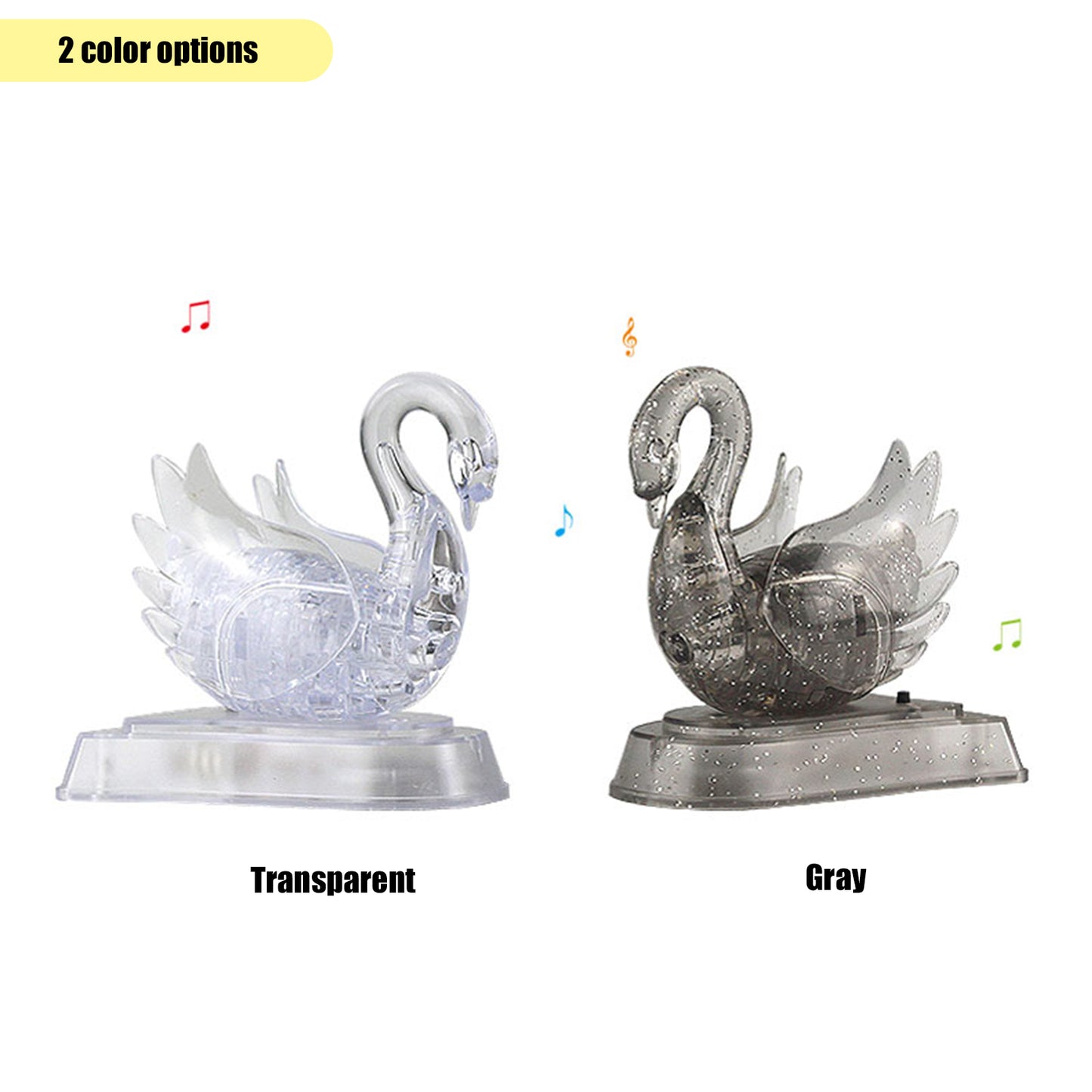 3D Crystal Puzzle Swan, Crystal Puzzle Brainteasers for Puzzlers Ages 16 and Up, 45PCS