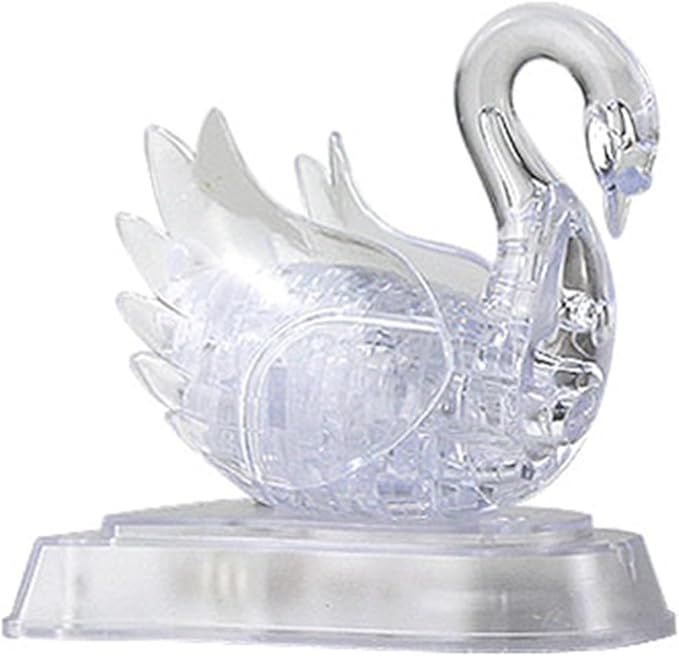 3D Crystal Puzzle Swan, Crystal Puzzle Brainteasers for Puzzlers Ages 16 and Up, 45PCS