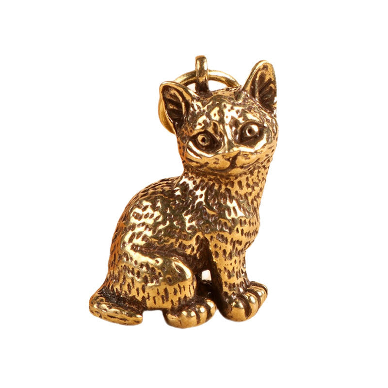 Vintage Brass Cat Pendant, Retro Feline Charm, Antique Brass Kitty Jewelry Making Supplies, Cute Cat Pendant for DIY Crafts