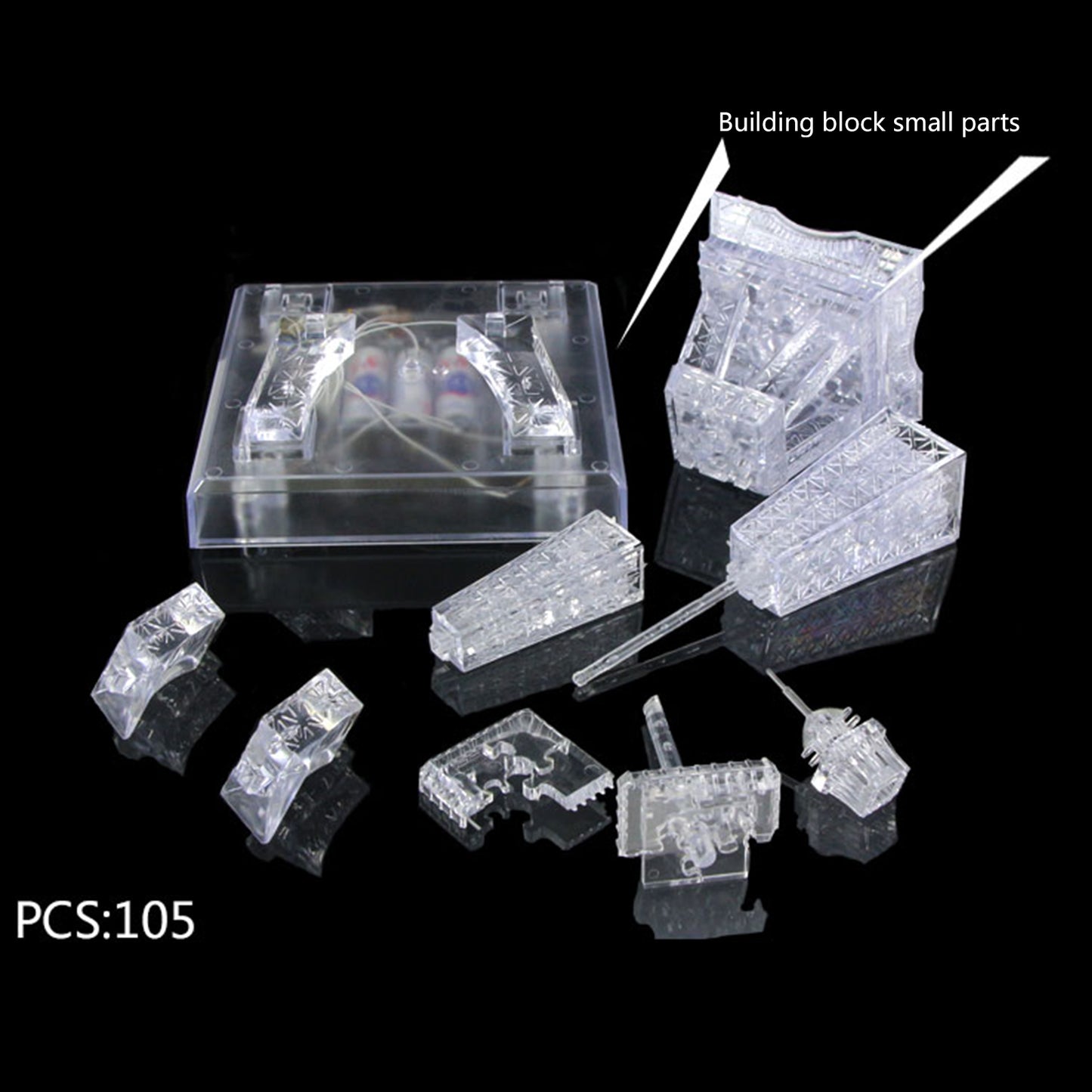 3D Crystal Puzzle Tower, Crystal Puzzle Brainteasers for Puzzlers Ages 16 and Up, 80PCS
