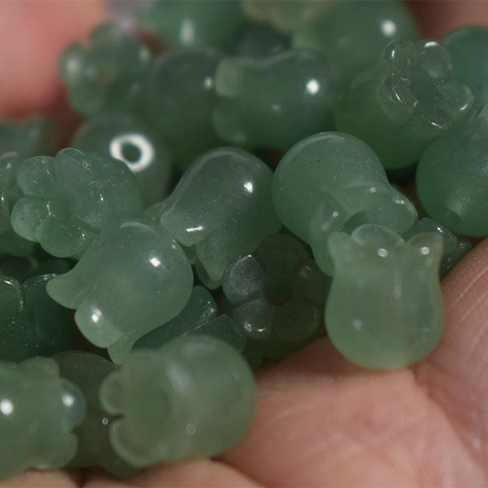 Natural Stone Lily of the Valley Beads, White Jade Aventurine Rose Quartz Yellow Jade, Carved Flower Spacer Beads for DIY Jewelry Making