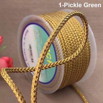 3mm Braided Dragon Pattern Cord | Gold Thread & Cored Styles for Jewelry Making
