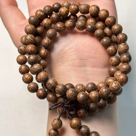 8mm Vietnamese Agarwood 108-Beads Bracelet - Authentic Chenxiang Beaded Bracelet for Men & Women