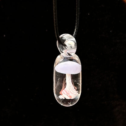 Handmade Glass Jellyfish Pendant | Translucent Ocean Animal Charm | DIY Jewelry Making Accessory for Necklaces