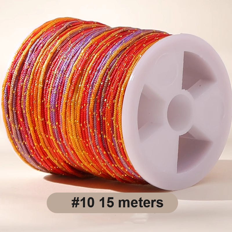 0.8mm  Magic Shine Jade Braid String - Gold Gradient Braiding Rope Material Pack for DIY Bracelet Making