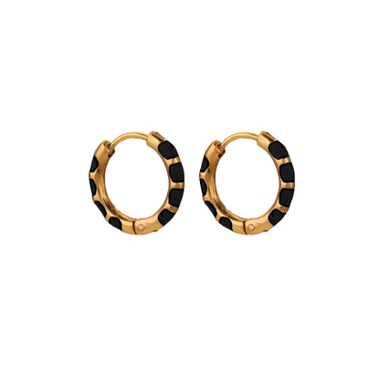Enamel Color Hand-Dropped Ear Clips - Stainless Steel & Titanium Steel | Classic Cute Women's Earrings