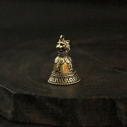 Vintage Brass Chinese Zodiac Animal Head Bell Charms - 12 Beast Head Bell Pendants for Jewelry & Gifts