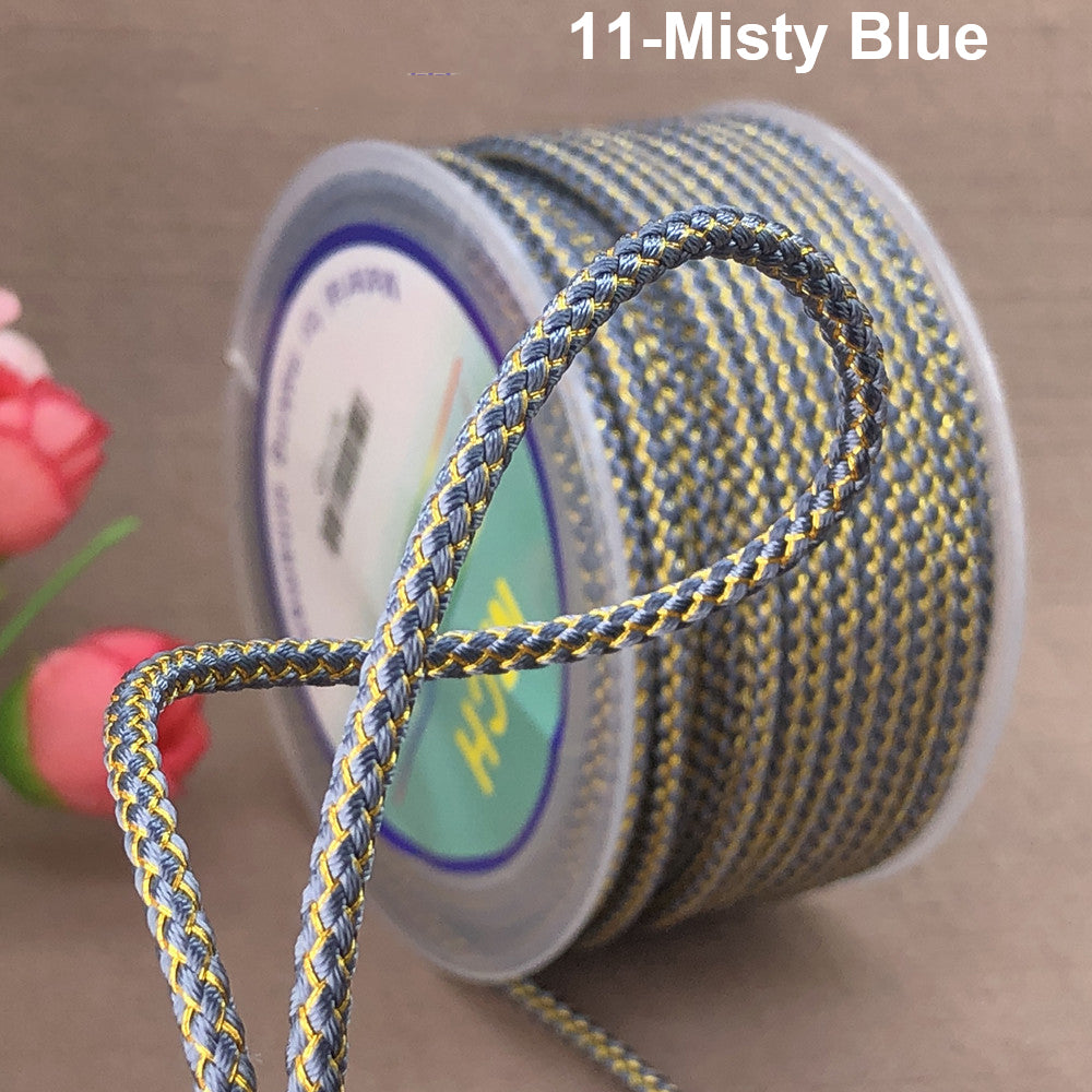 3mm Braided Dragon Pattern Cord | Gold Thread & Cored Styles for Jewelry Making