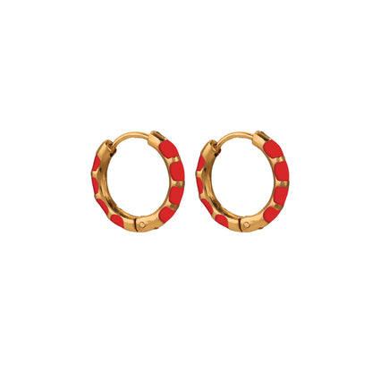 Enamel Color Hand-Dropped Ear Clips - Stainless Steel & Titanium Steel | Classic Cute Women's Earrings