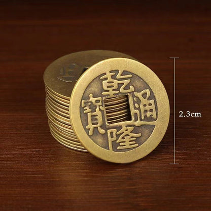 Vintage Brass Five Emperor Coins, Ancient Chinese Coin Charms, Feng Shui Lucky Coins, Retro Brass Ancient Currency, DIY Jewelry Supplies
