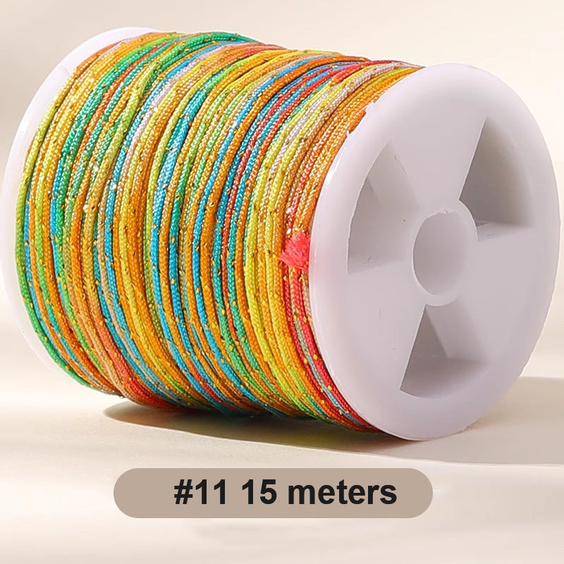 0.8mm  Magic Shine Jade Braid String - Gold Gradient Braiding Rope Material Pack for DIY Bracelet Making