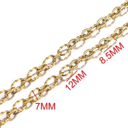 1 Meter Stainless Steel Vacuum Gold Spiral 1:1 Chain, Bulk Gold Chain for DIY Hip Hop Bag or Necklace Jewelry Making