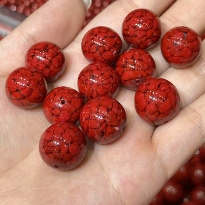 Natural Cinnabar Beads Strand, Low Content Transparent Beads, Raw Crystal Sand Pressed Beads, DIY Jewelry Making Supplies Wholesale