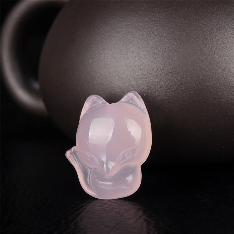 Natural Agate Fox Pendant, Carved Stone Animal Charms, Multi-Color Crystal Fox for Necklace Making, DIY Jewelry Supplies