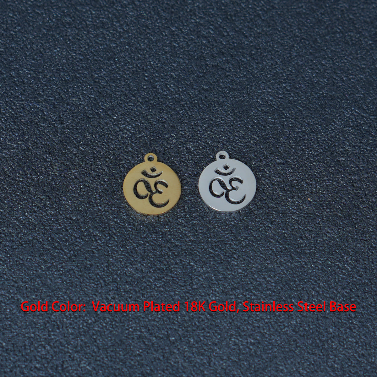 4PCS 12mm Stainless Steel Om Symbol Charms, Spiritual DIY Jewelry Pendant
