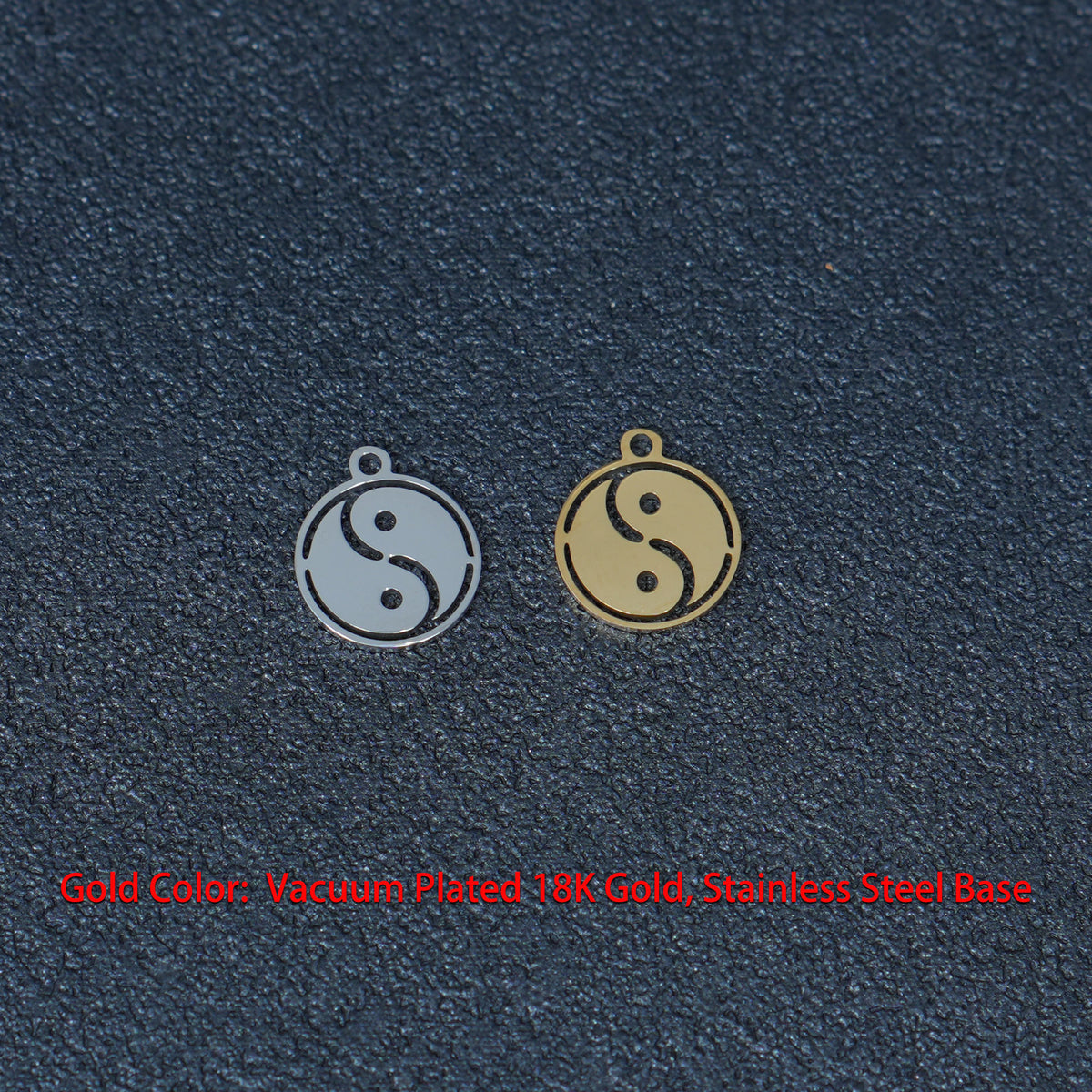 4PCS 12mm Stainless Steel Yin Yang Tai Chi Pendant, Spiritual Jewelry Charm
