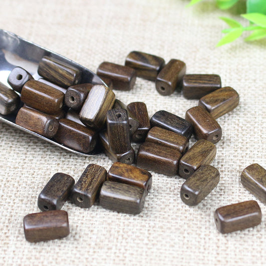 6.5x13mm Sapele Wood Beads, Rectangular DIY Bracelet Beads, Jewelry Making Supplies