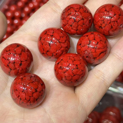 Natural Cinnabar Beads Strand, Low Content Transparent Beads, Raw Crystal Sand Pressed Beads, DIY Jewelry Making Supplies Wholesale