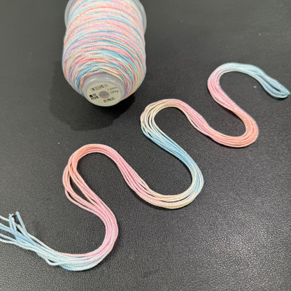 1.0mm Colorful Gradient Cotton Cord, 18-Strand Durable Thread, DIY Bracelet String, Handwoven Craft Rope, Strong Wear-Resistant Jewelry Making Cord,130 Meters Per Roll