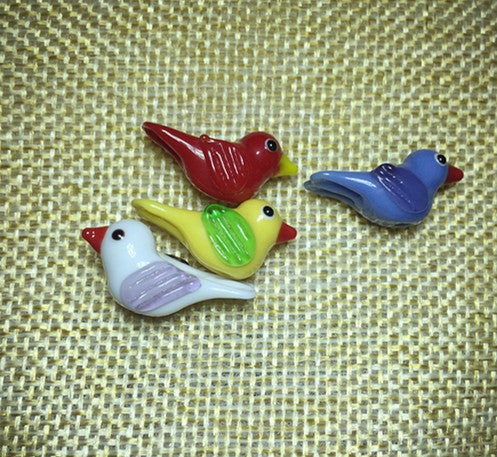 Cute 3D Bird Glass Beads 13mm, Lucky Charm Lampwork Beads for DIY Bracelets, Necklaces & Jewelry Making