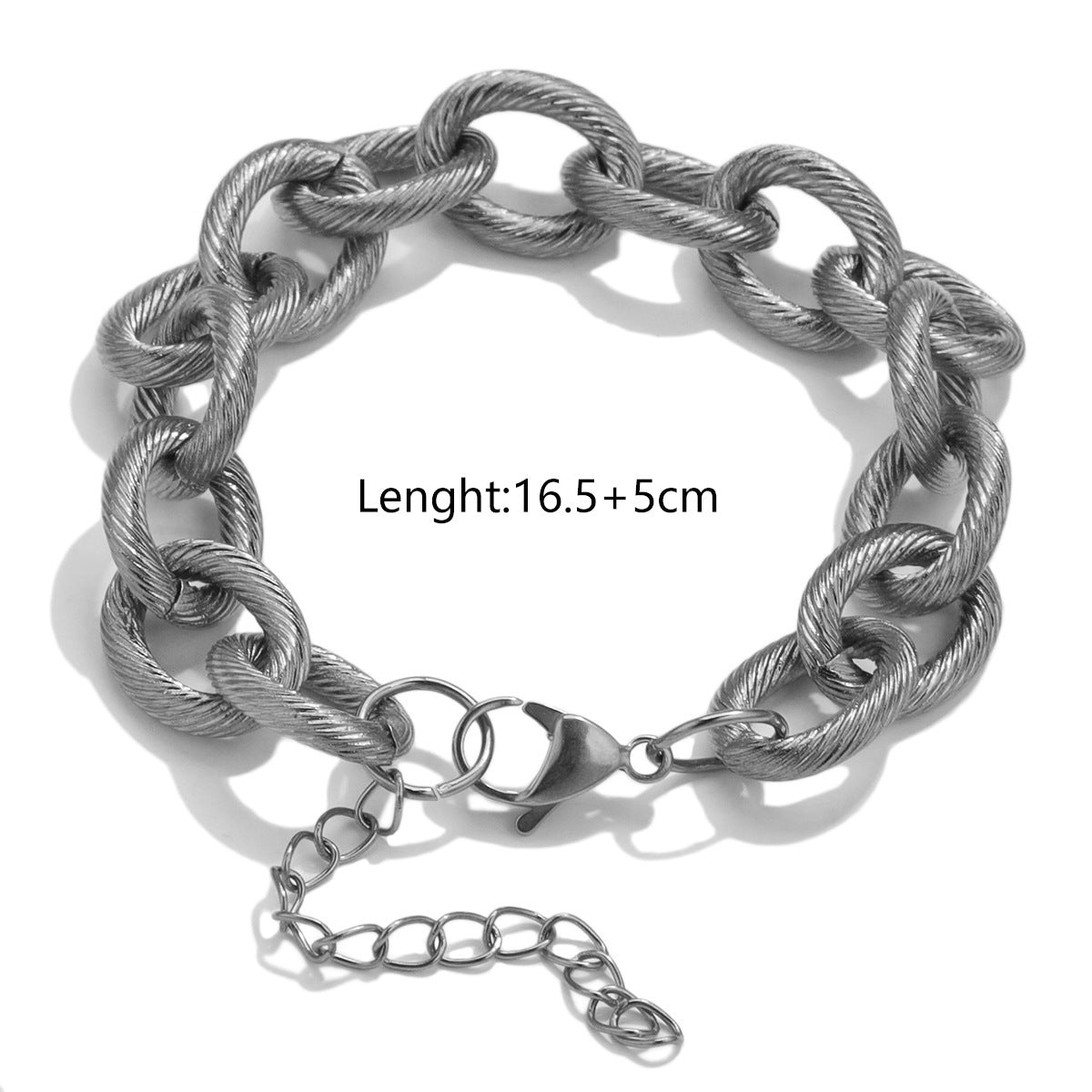 Stainless Steel Thick Spiral Chain Necklace, 13mm Titanium Steel Hip Hop Bracelet, Simple Fashion Punk Jewelry for Men and Women