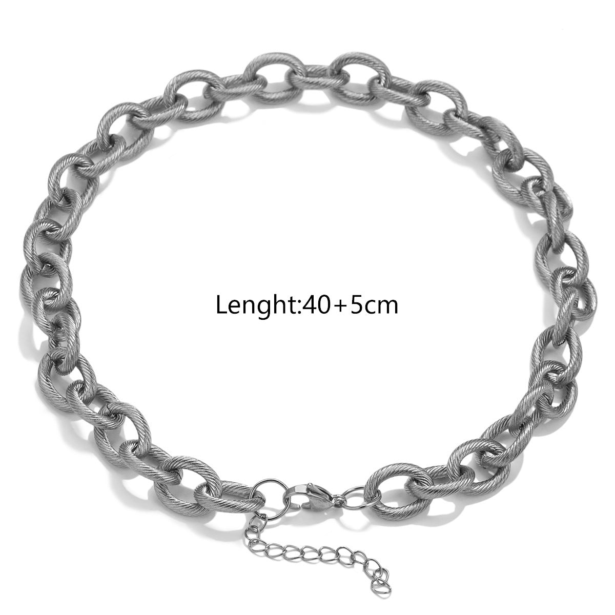 Stainless Steel Thick Spiral Chain Necklace, 13mm Titanium Steel Hip Hop Bracelet, Simple Fashion Punk Jewelry for Men and Women