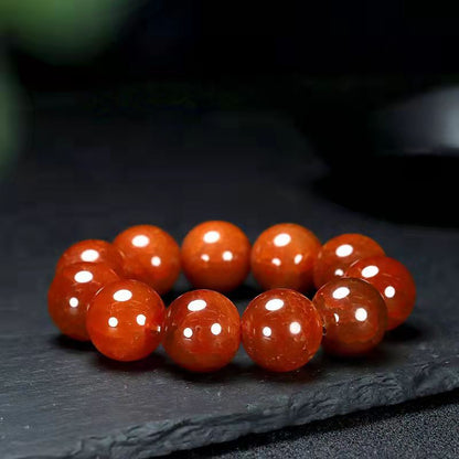 Natural Red Agate Dragon Pattern Bracelet | Ice Species Phoenix Blood Dragon Scale Agate Beaded Bracelet for Women Men