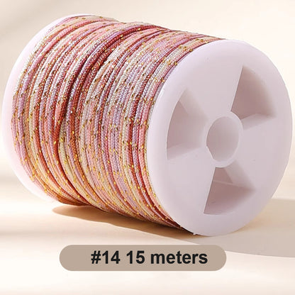 0.8mm  Magic Shine Jade Braid String - Gold Gradient Braiding Rope Material Pack for DIY Bracelet Making