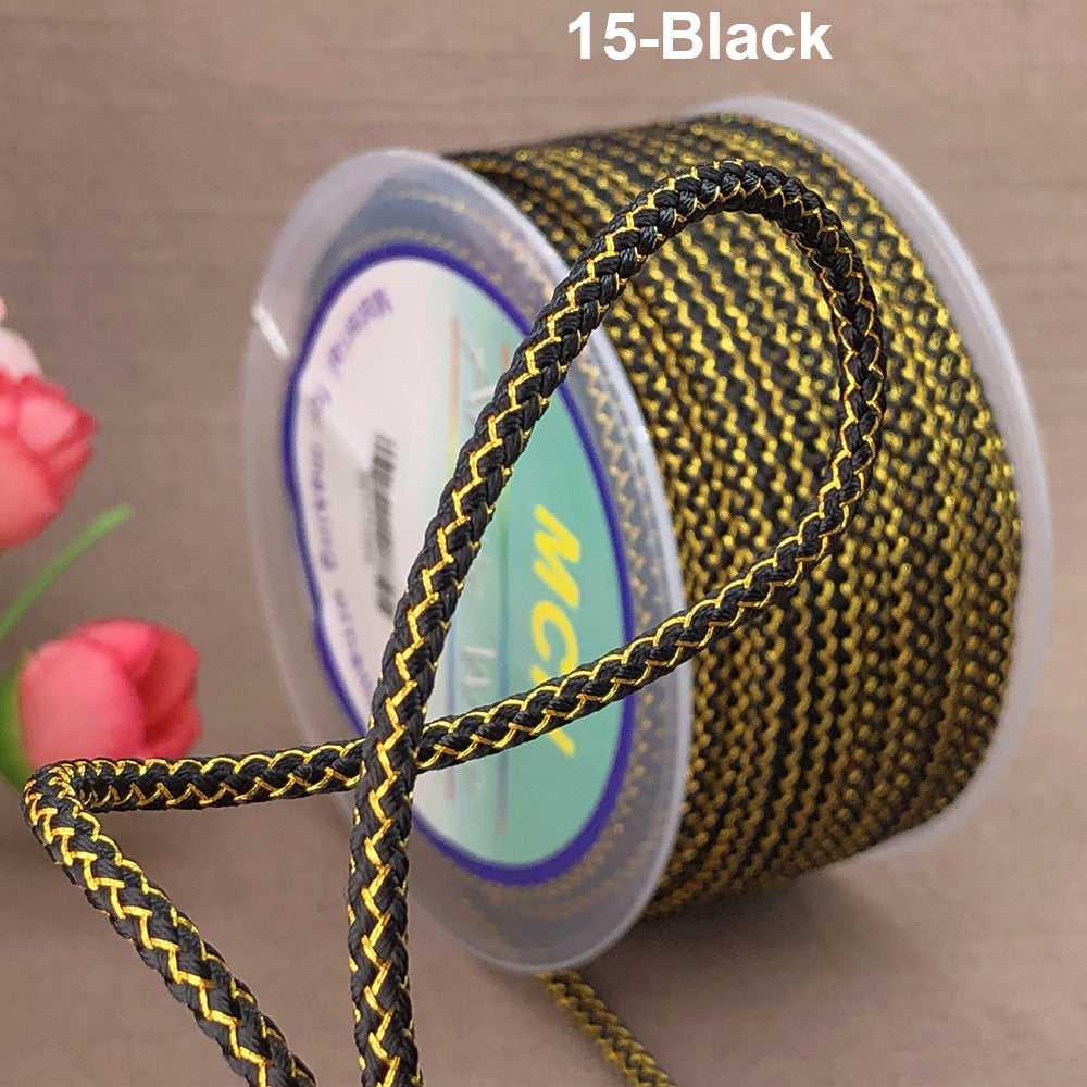3mm Braided Dragon Pattern Cord | Gold Thread & Cored Styles for Jewelry Making