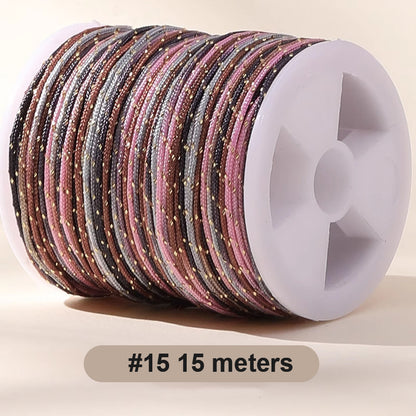 0.8mm  Magic Shine Jade Braid String - Gold Gradient Braiding Rope Material Pack for DIY Bracelet Making