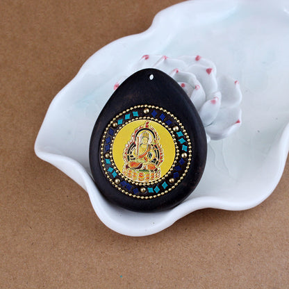 Black Sandalwood 8 Great Guardians Buddha Pendant - Vintage Nepalese Peace Amulet - Ethnic Style Necklace