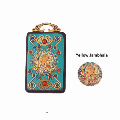 Green Tara Buddha Pendant - Nepalese Tibetan-Style Pure Copper Peace Amulet - Ethnic Buddhist Necklace Locket