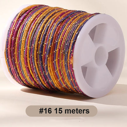 0.8mm  Magic Shine Jade Braid String - Gold Gradient Braiding Rope Material Pack for DIY Bracelet Making