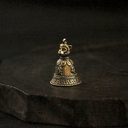 Vintage Brass Chinese Zodiac Animal Head Bell Charms - 12 Beast Head Bell Pendants for Jewelry & Gifts