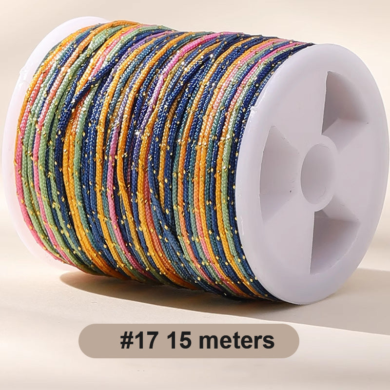 0.8mm  Magic Shine Jade Braid String - Gold Gradient Braiding Rope Material Pack for DIY Bracelet Making